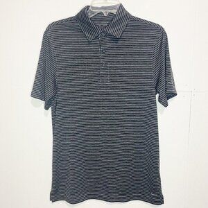 Champion C9 Polo Shirt Mens Small Black/Gray Striped Short Sleeve Golf